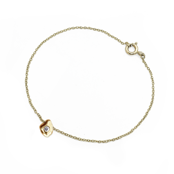 Guldklump Perle Armbånd - Guldklump Perle Armbånd Diamant