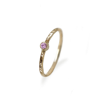 Hammered Safir Ring Pink - Hammered Safir Ring - 14k Guld