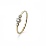 Klassisk Diamant Ring Guld - Lille Klassisk Diamant Ring - Champagne Diamant Ring