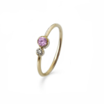 Pink Safir Med Diamant Ring