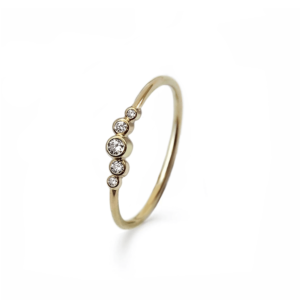 Wavy Klassisk Diamant Ring Guld